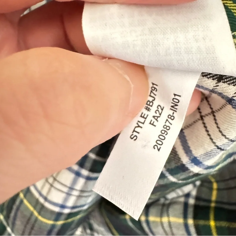 NWT J.Crew Men's Brushed Twill Flannel Slim Untucked Shirt Size L